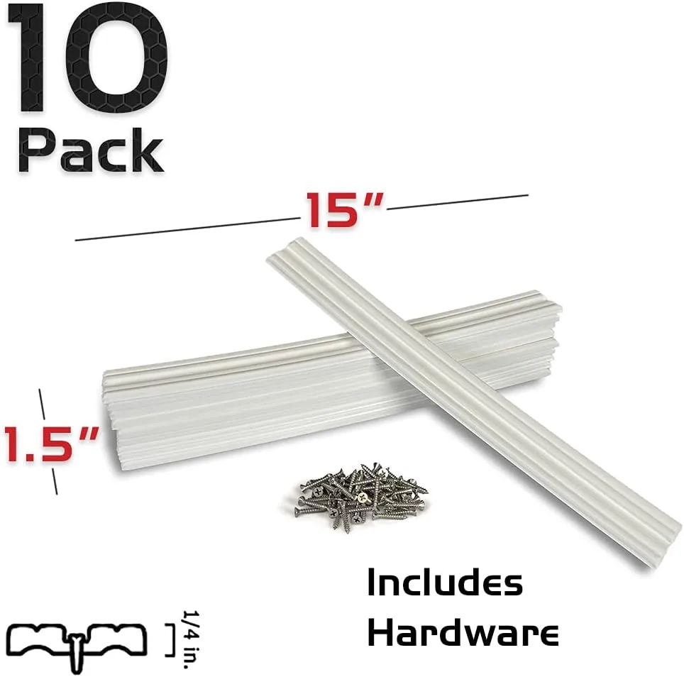 Caliber 23031 Marine Slides - 1-1/2" x 15" White (10-Pack)