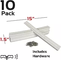 Caliber 23031 Marine Slides - 1-1/2" x 15" White (10-Pack)