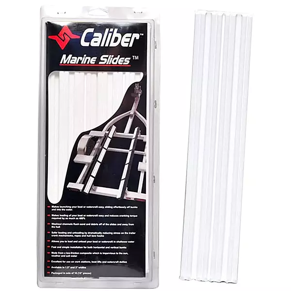 Caliber Marine Trailer Bunk Slides 23011, 3 x 15 inch, 10-Pack, White 3" x 15"
