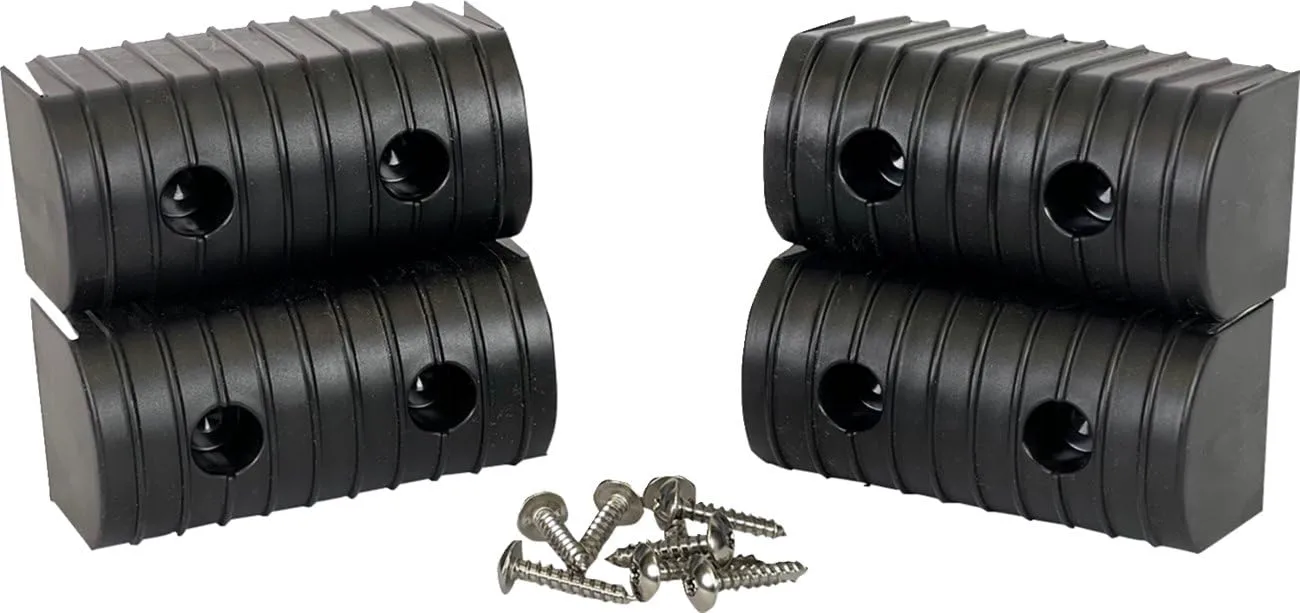 Caliber BunkWrap End Cap 2x4" Black Accessory Kit w/Stainless Steel Hardware *4-Pack