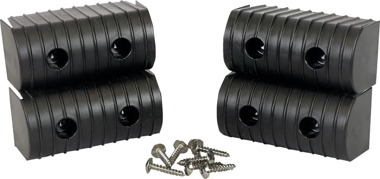 Caliber BunkWrap End Cap 2x4" Black Accessory Kit w/Stainless Steel Hardware *4-Pack