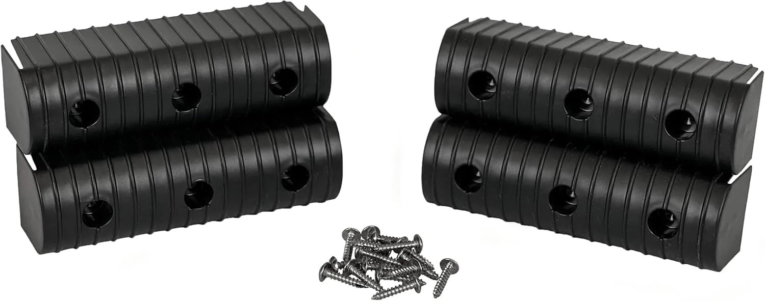 Caliber BunkWrap End Cap 2x6 Black Accessory Kit w/Stainless Steel Hardware 4-Pack