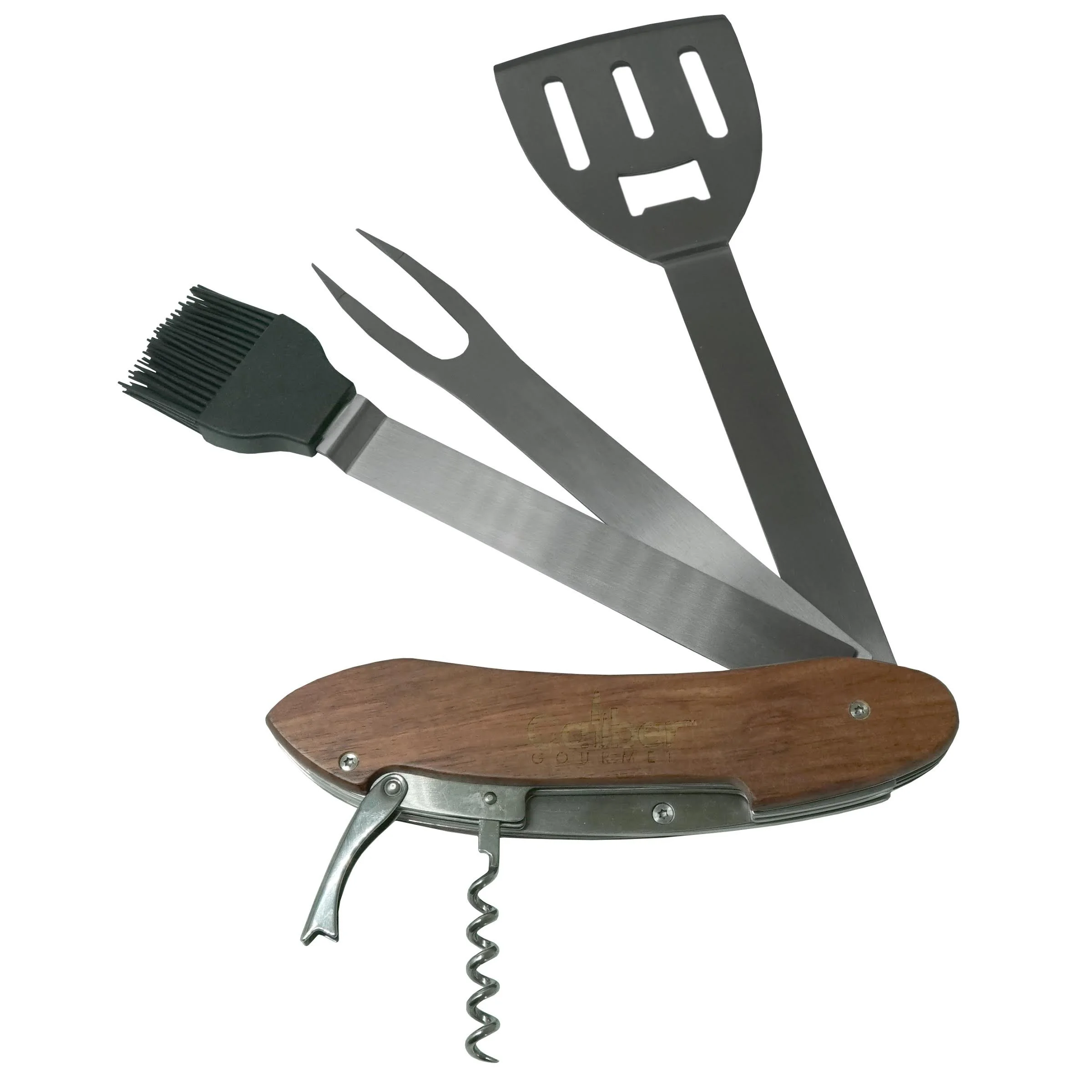 Caliber Gourmet 5-in-1 Multi Tool BBQ Barbecue Grill Accessories, Tools Set Kit, Camping Accessories, Grilling Parties