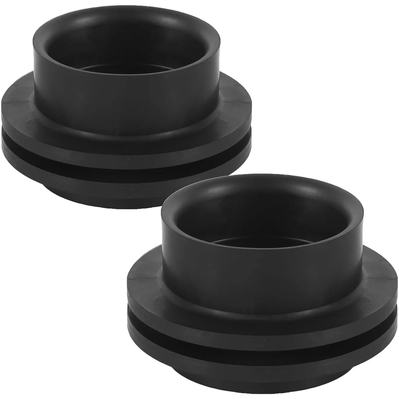 (2-Pack 1-1/2" RV Rubber Grommet (12483), RV Water Tank Fittings Holding Tank Fitting - Seals Securely, Black One Size