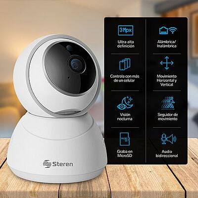 cámara wi-fiCámara de seguridad Wi-Fi* / Ethernet Full HD robotizada con seguidor de movimiento cámara wi-fiCámara de seguridad Wi-Fi* / Ethernet Full HD robotizada con seguidor de movimiento