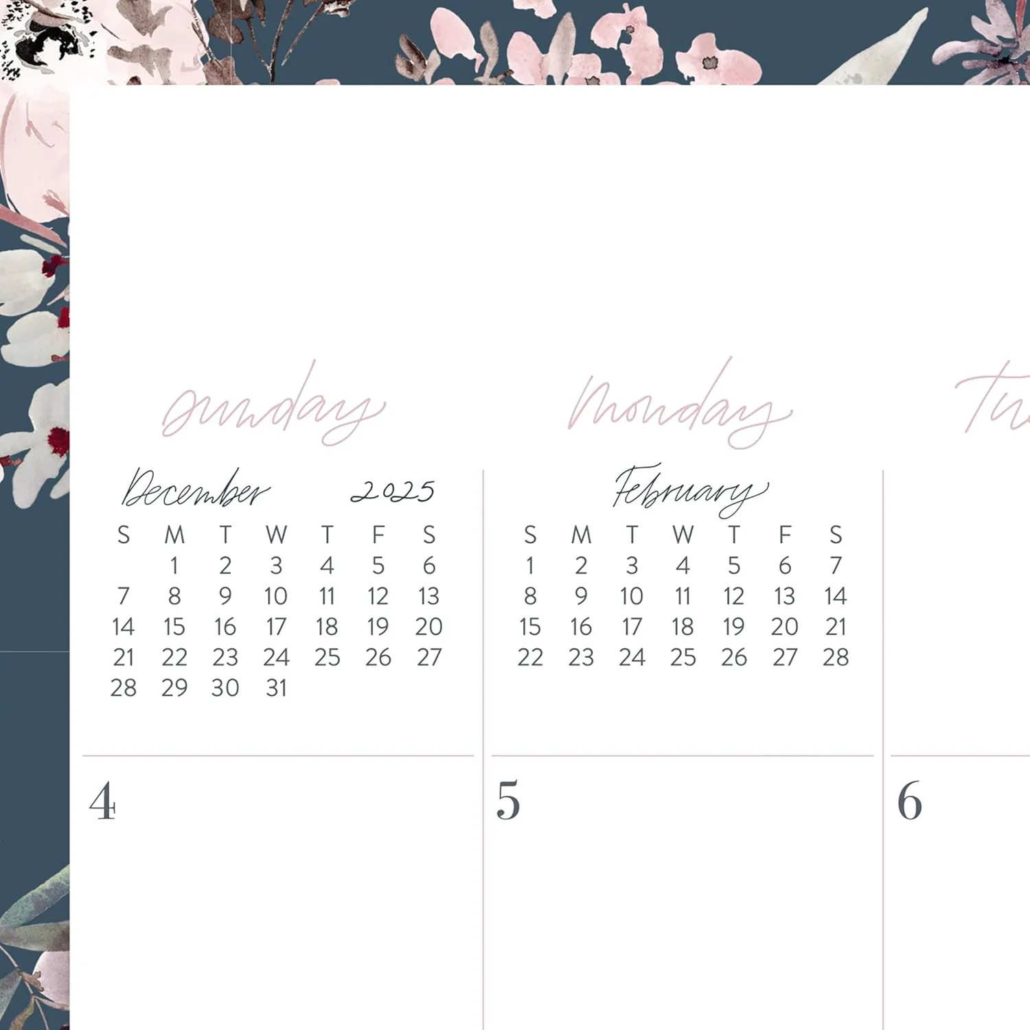 Cambridge 2026 Wall Calendar by Leah Bisch, Monthly, 15" x 12", Medium, Calista Floral (LB40-707-26)