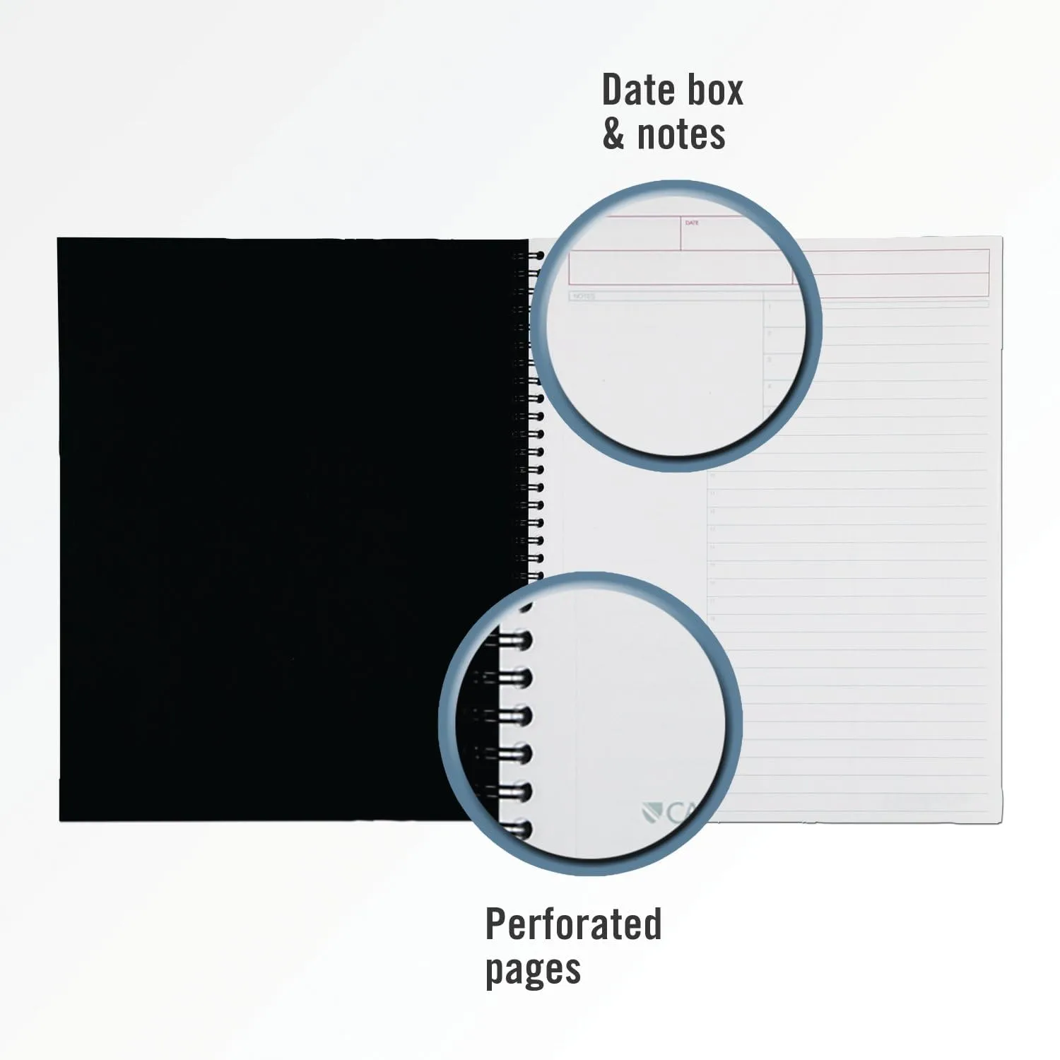Cambridge Notebook, Business Notebook, 8-1/4" x 11", 80 Sheets, Ruled, Action Planner, Flexible Cover, Wirebound