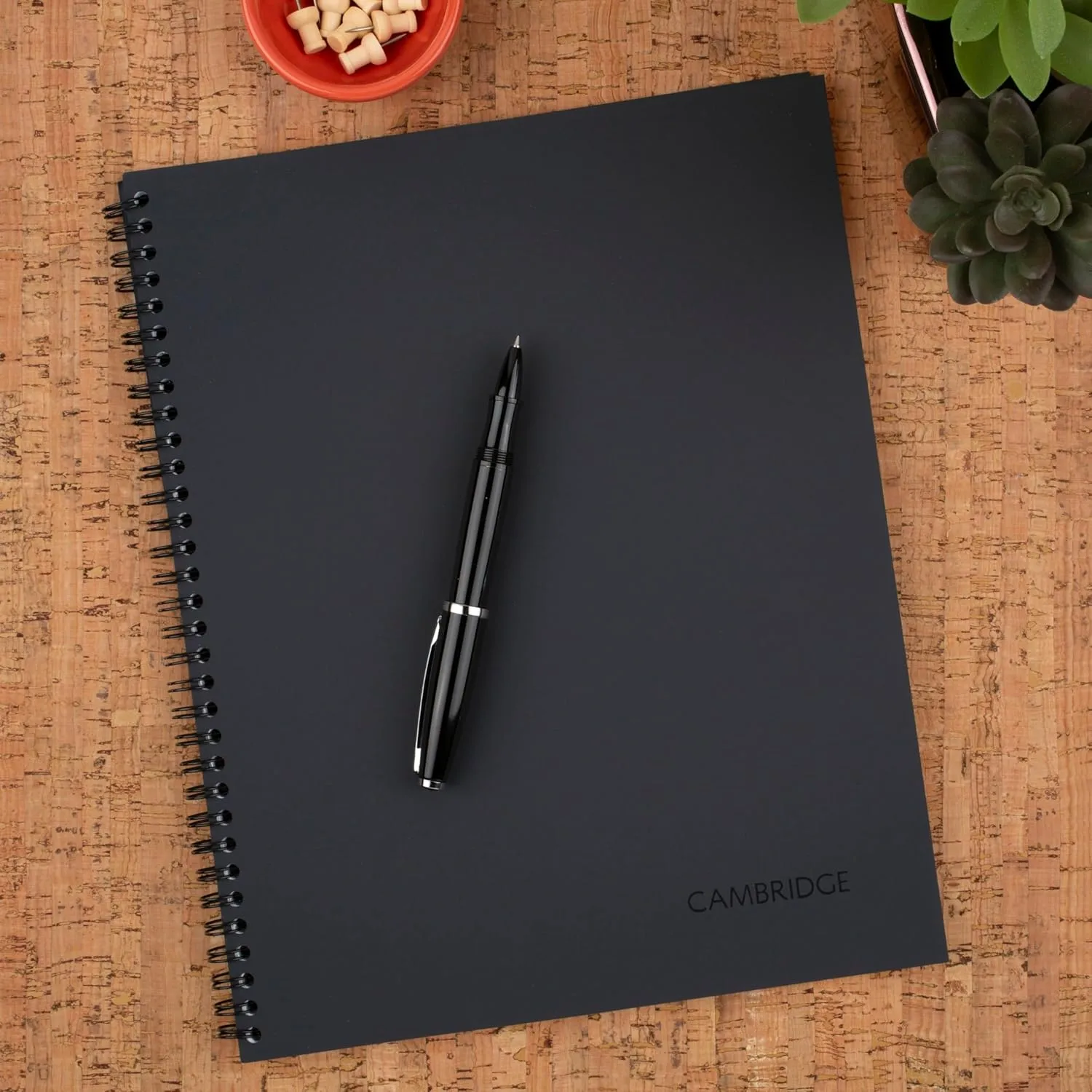 Cambridge Limited Business Notebook, Legal Ruled, 8-1/4" x 11", 80 Sheets, Soft Touch Flexible Cover, Wirebound, Gray (06062) Notebook Gray