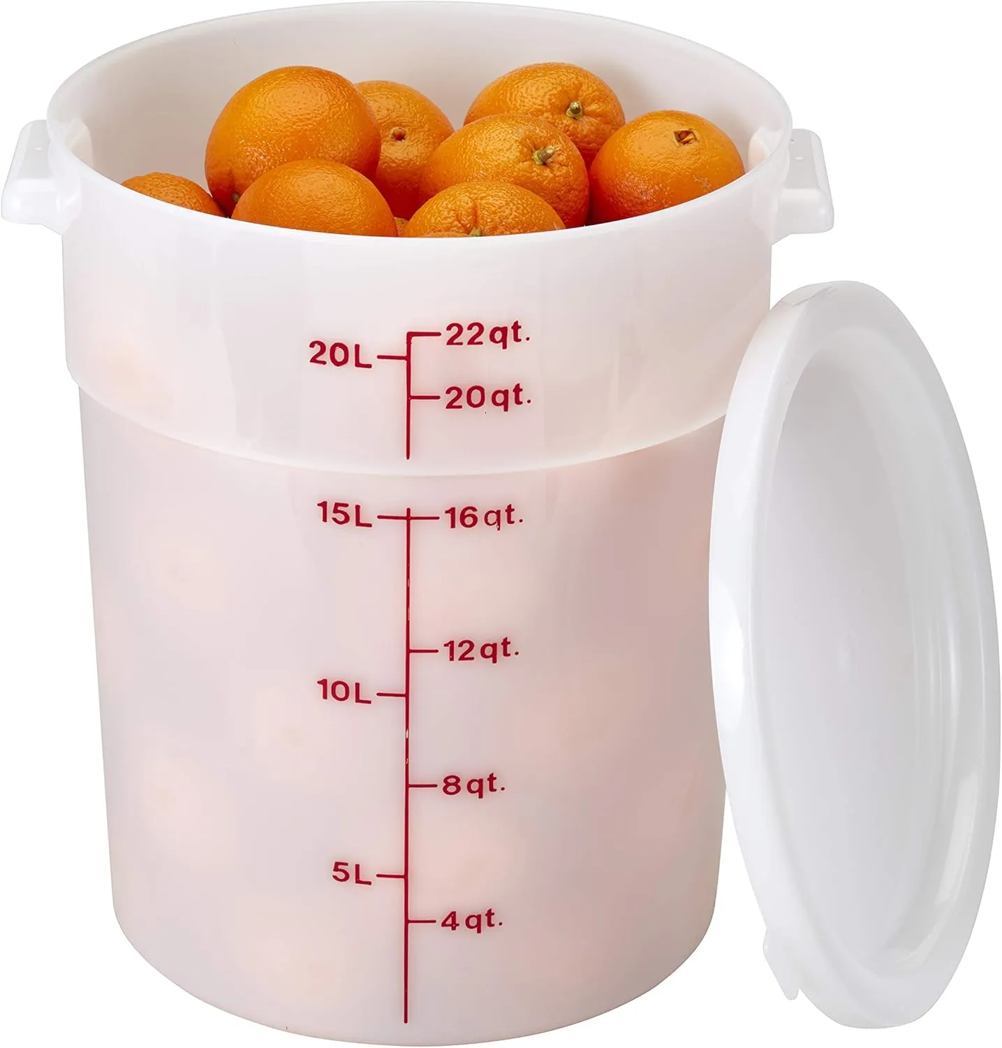 Cambro Food Storage Container, 22 Qt, White