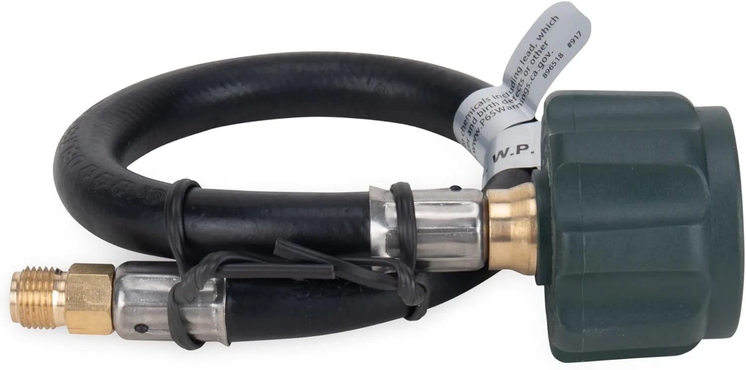 Camco Pigtail Propane Hose Connector with ACME Nut & 1/4" Inverted Male Flare, Thermal & Excess Flow Protection