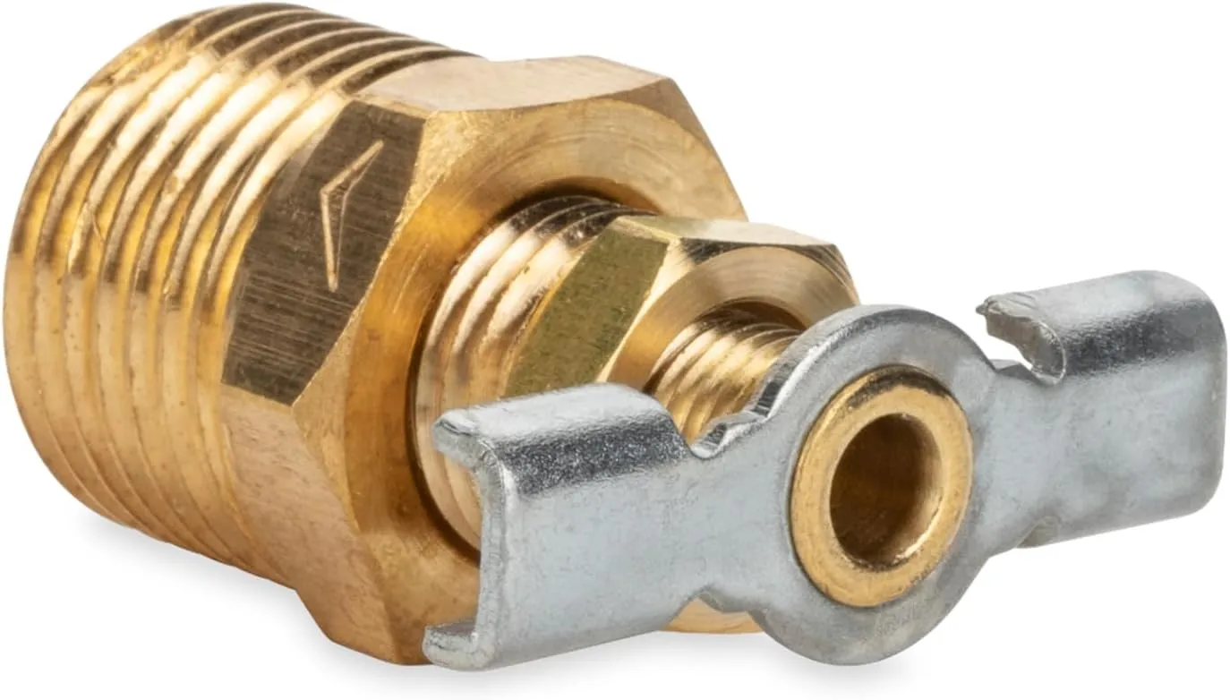 Camco ½" RV Water Heater Replacement Drain Valve - Replace Your RV Water Heater Drain Valve - Simple and Easy Installation - Durable Brass Construction - (11703) 1/2 Inch