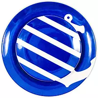 Camco Blue and White Nautical Design 12 Piece Dishware Set- Includes Marine Style Plates and Bowls | Perfect Boating