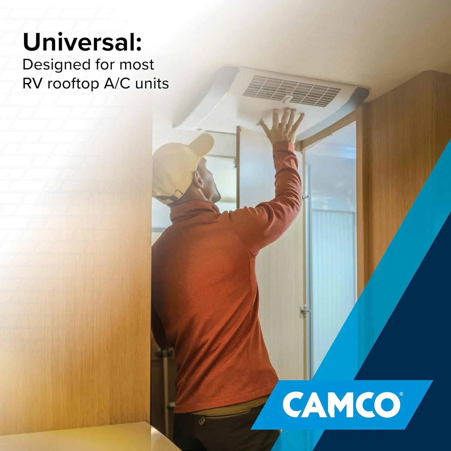 Camco 14-Inch x 14-Inch Camper Roof A/C Gasket Kit with Leveling Pads (25071)