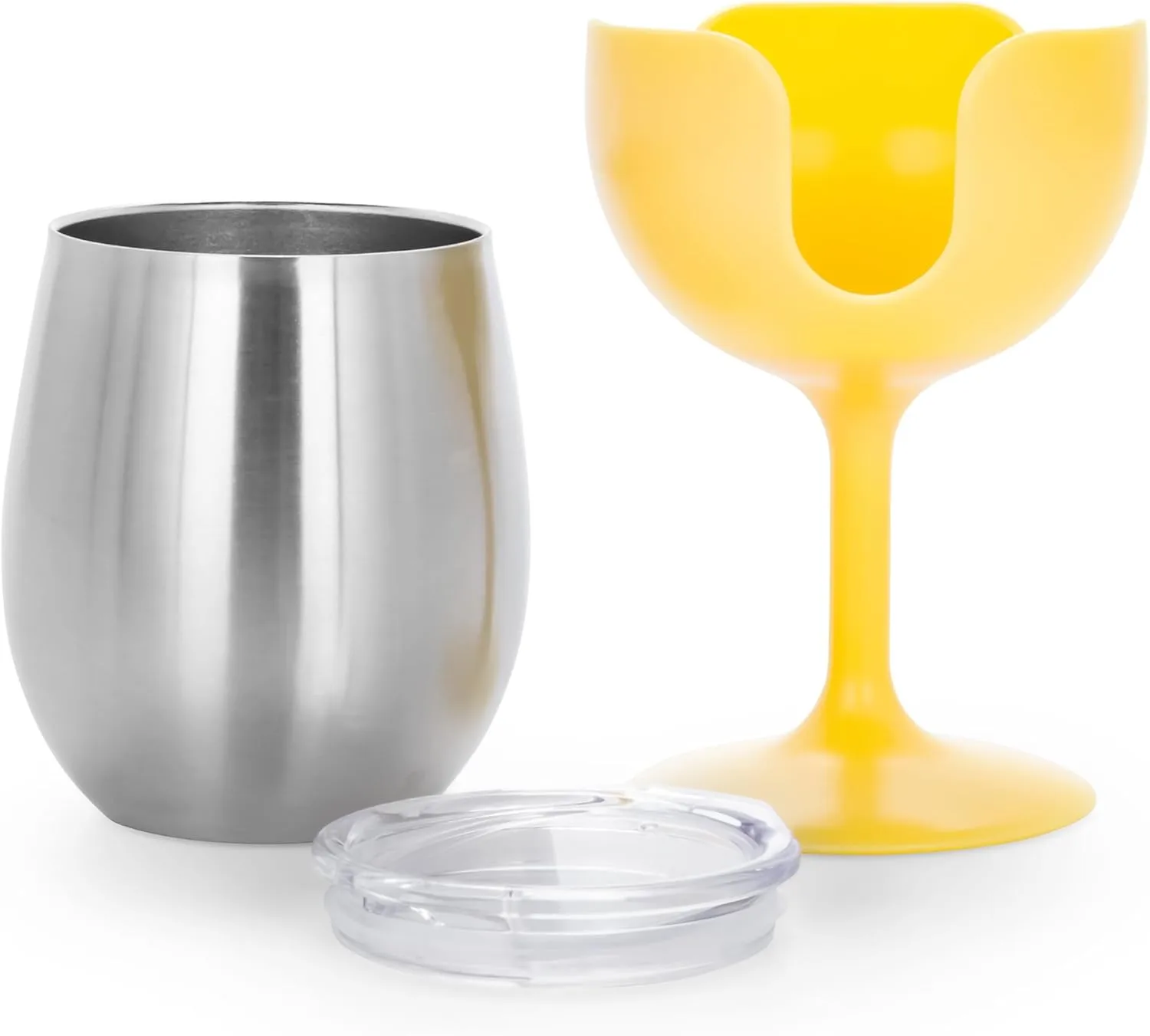 Camco Wine Tumbler Set, 2-Pack 8 oz — Green & Yellow (51916)