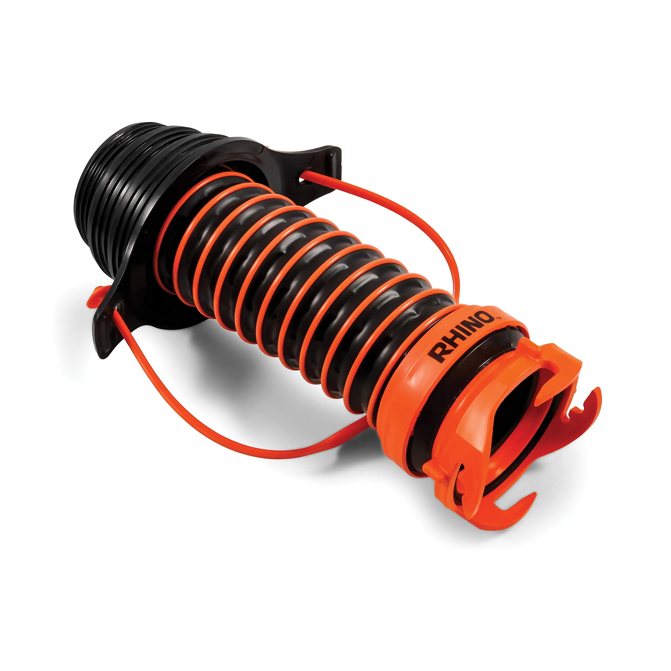 Camco 39319 Flexible 3-in-1 Sewer Hose Seal with RhinoExtreme Hose and Handle- Flexible Fitting Makes Connection to a Sewer
