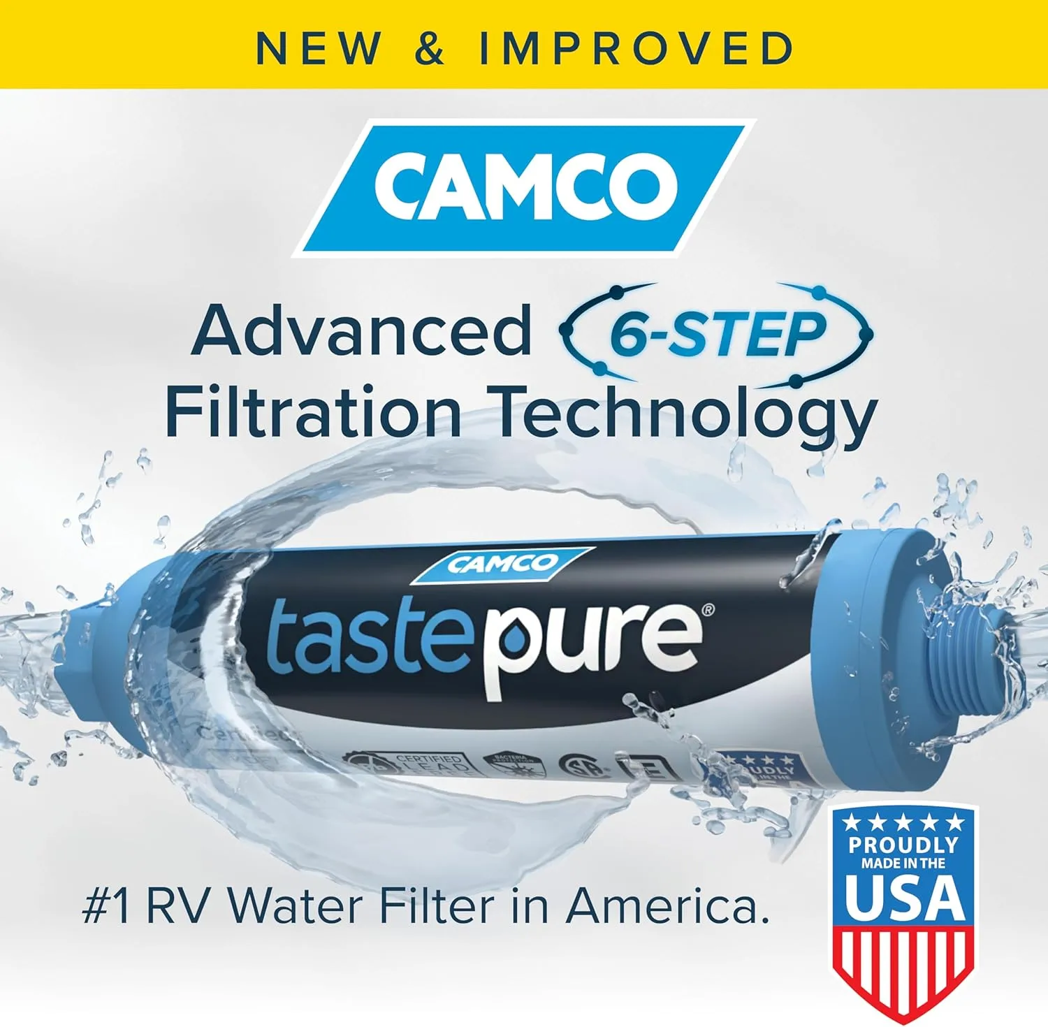 Camco 40013 TastePURE KDF/Carbon Water Filter , Blue