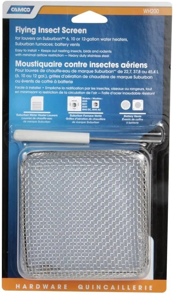 Camco 42150 Flying Insect Screen - WH 200,4.5" X 4.5" X 1.3", White
