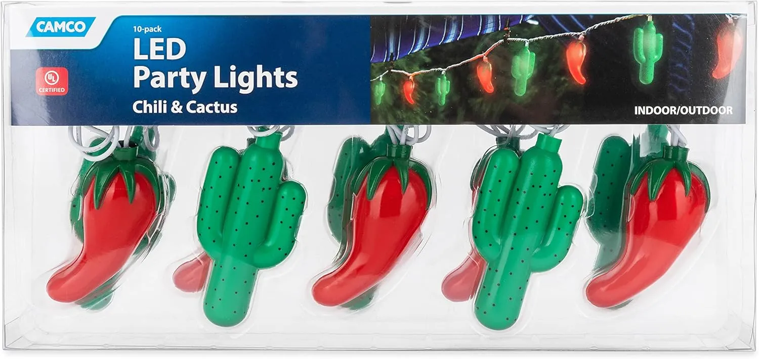Camco 42659 Chili and Cactus Party Light 8 Foot (Pack of 1)