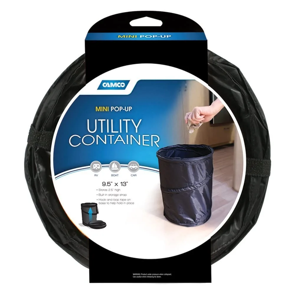 Camco 42903 RV Mini Pop-Up Utility Container, Black Mini Container