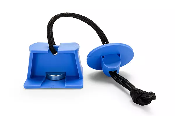 Camco 44105 RV Adjustable Fridge Door Block, Blue