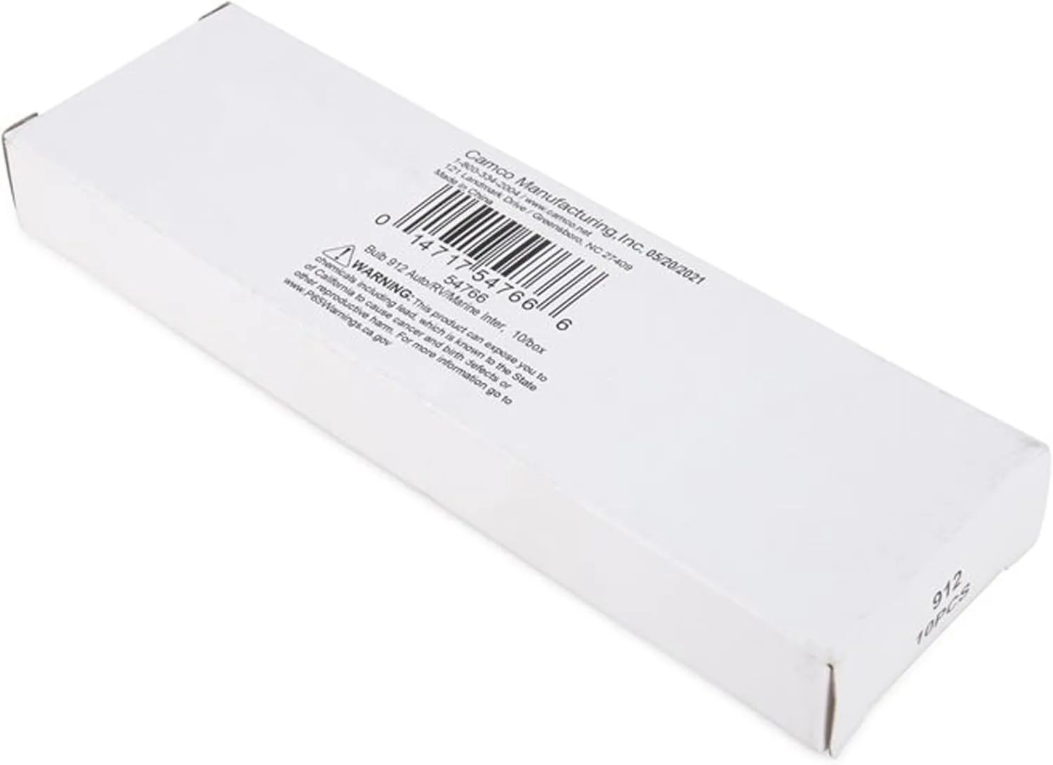Camco 54766 912 Auto/RV/Marine Replacement Interior Light Bulb - Box of 10