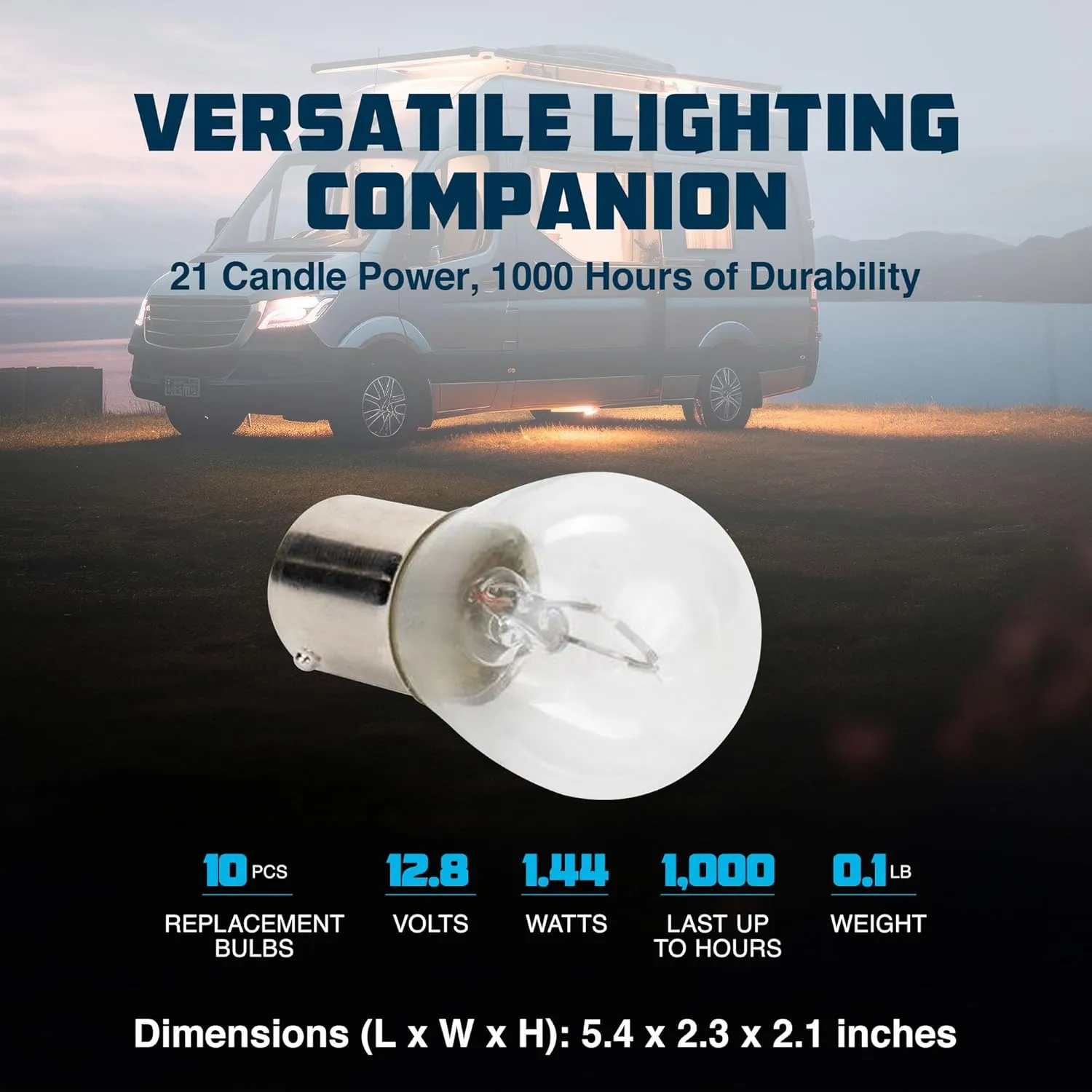 Camco 54788 Replacement 1141 Auto/RV Backup Light Bulb - Box of 10