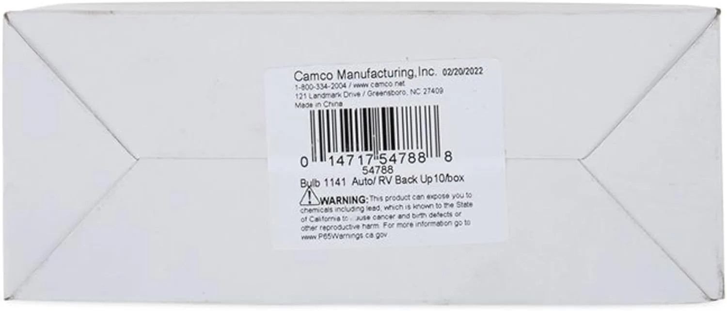 Camco 54788 Replacement 1141 Auto/RV Backup Light Bulb - Box of 10