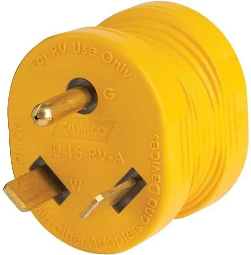 Camco 55232 30 Amp Male/15 Amp Female Adapter with Indicator Light