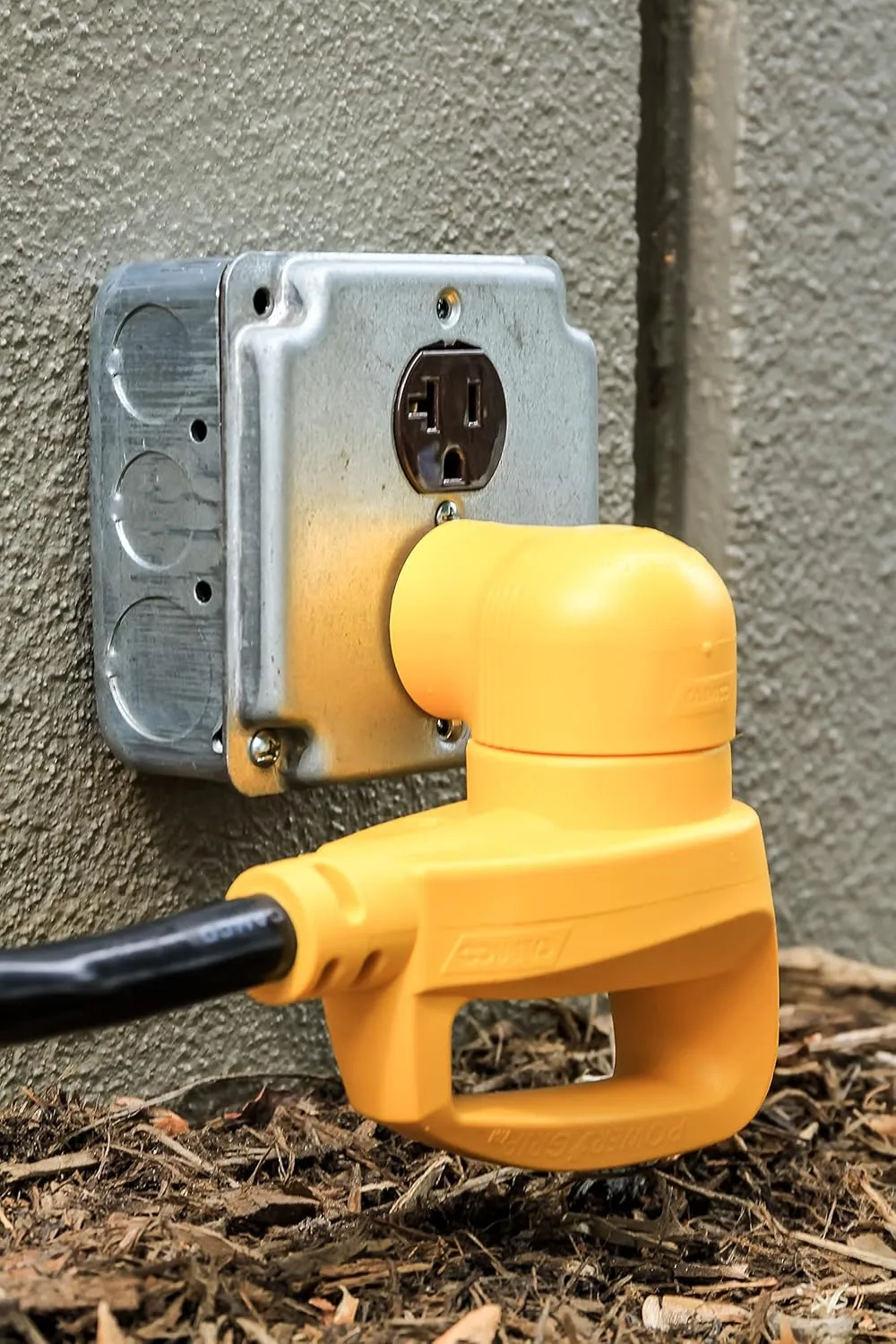 Camco 55325 15 AMP Male / 30 AMP Female 90 Degree Electrical Adapter, Yellow One Size