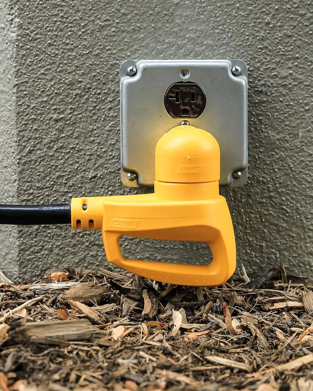 Camco 55325 15 AMP Male / 30 AMP Female 90 Degree Electrical Adapter, Yellow One Size