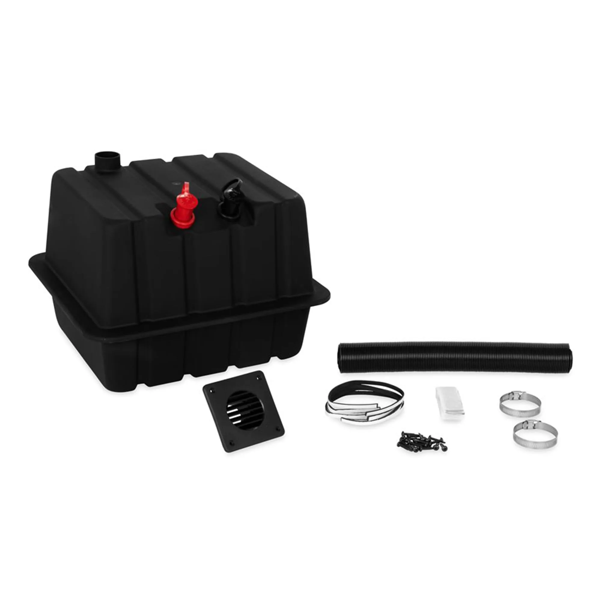 Camco 55370 Vented RV/Marine Battery Box, Double Side-by-Side - Protects Your RV or Marine Battery from Collisions and Contaminants - Holds (2) Group 24 Batteries, Black
