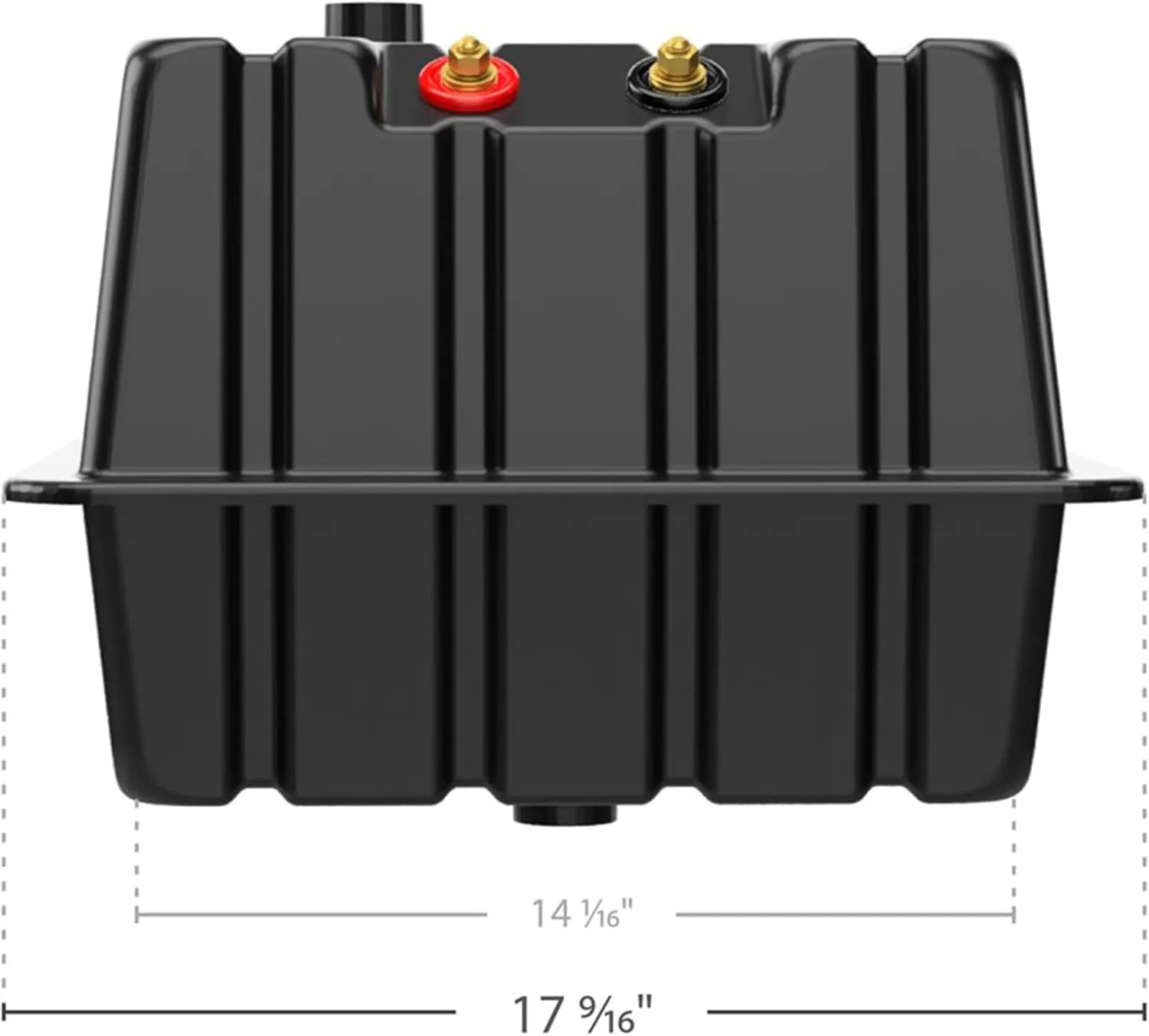 Camco 55370 Vented RV/Marine Battery Box, Double Side-by-Side - Protects Your RV or Marine Battery from Collisions and Contaminants - Holds (2) Group 24 Batteries, Black