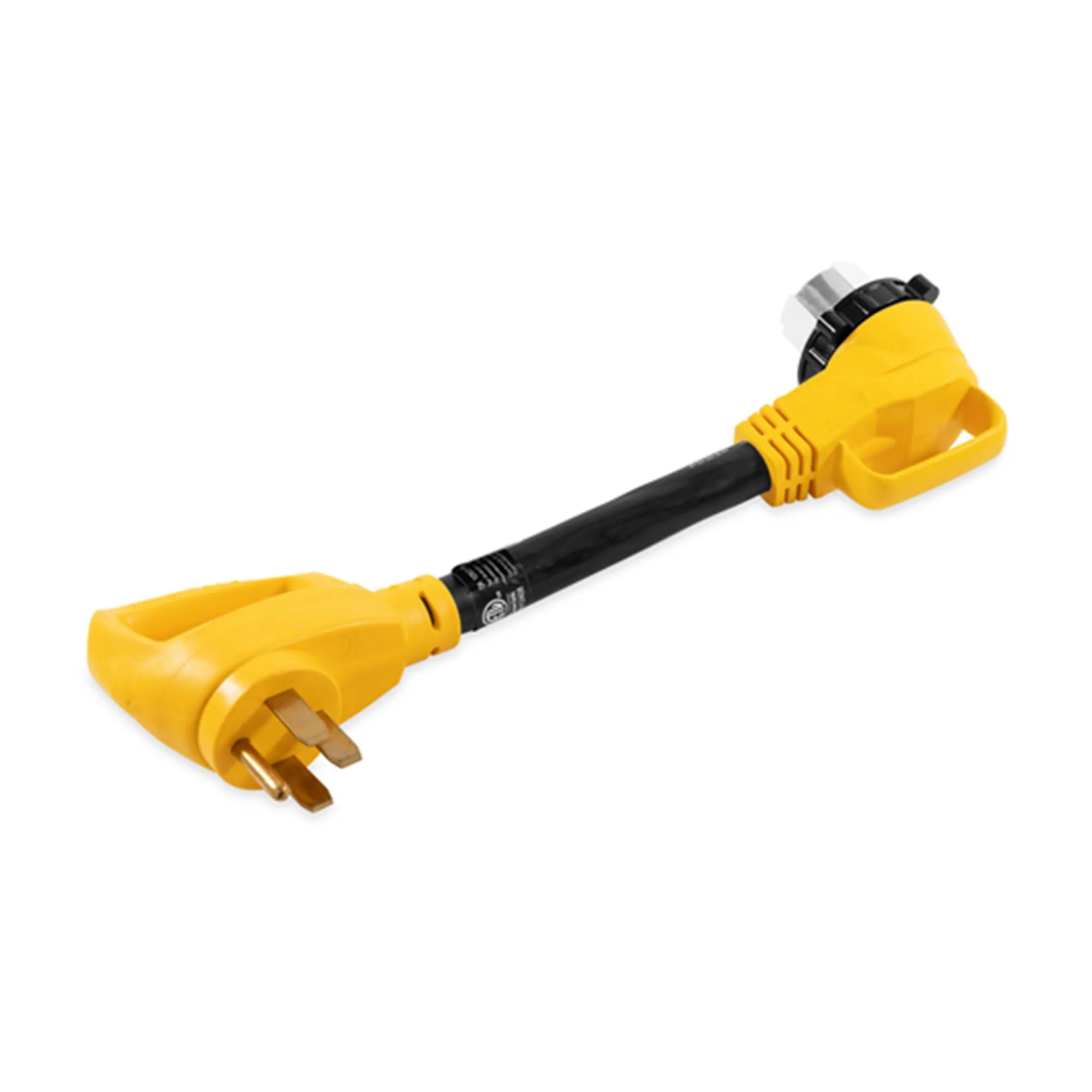 Camco 55562 18" 50A PowerGrip 90° Locking Female-to-Male Adapter
