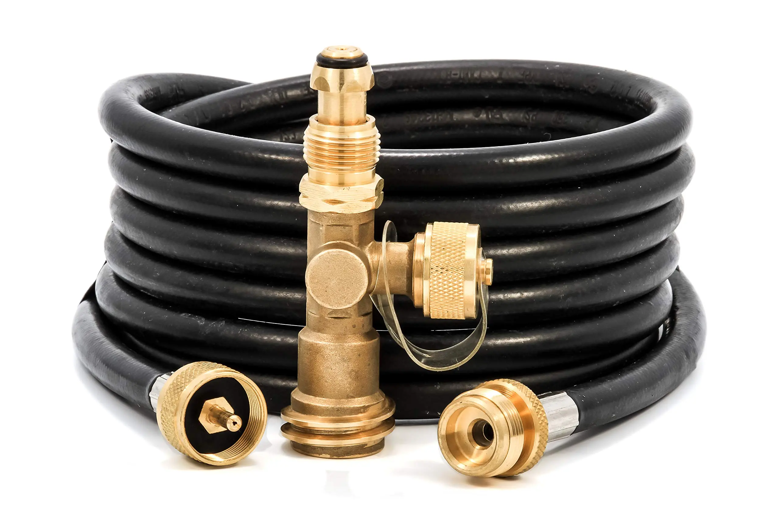Camco 59103 Propane Brass Tee with 3 Port and 12' Hose