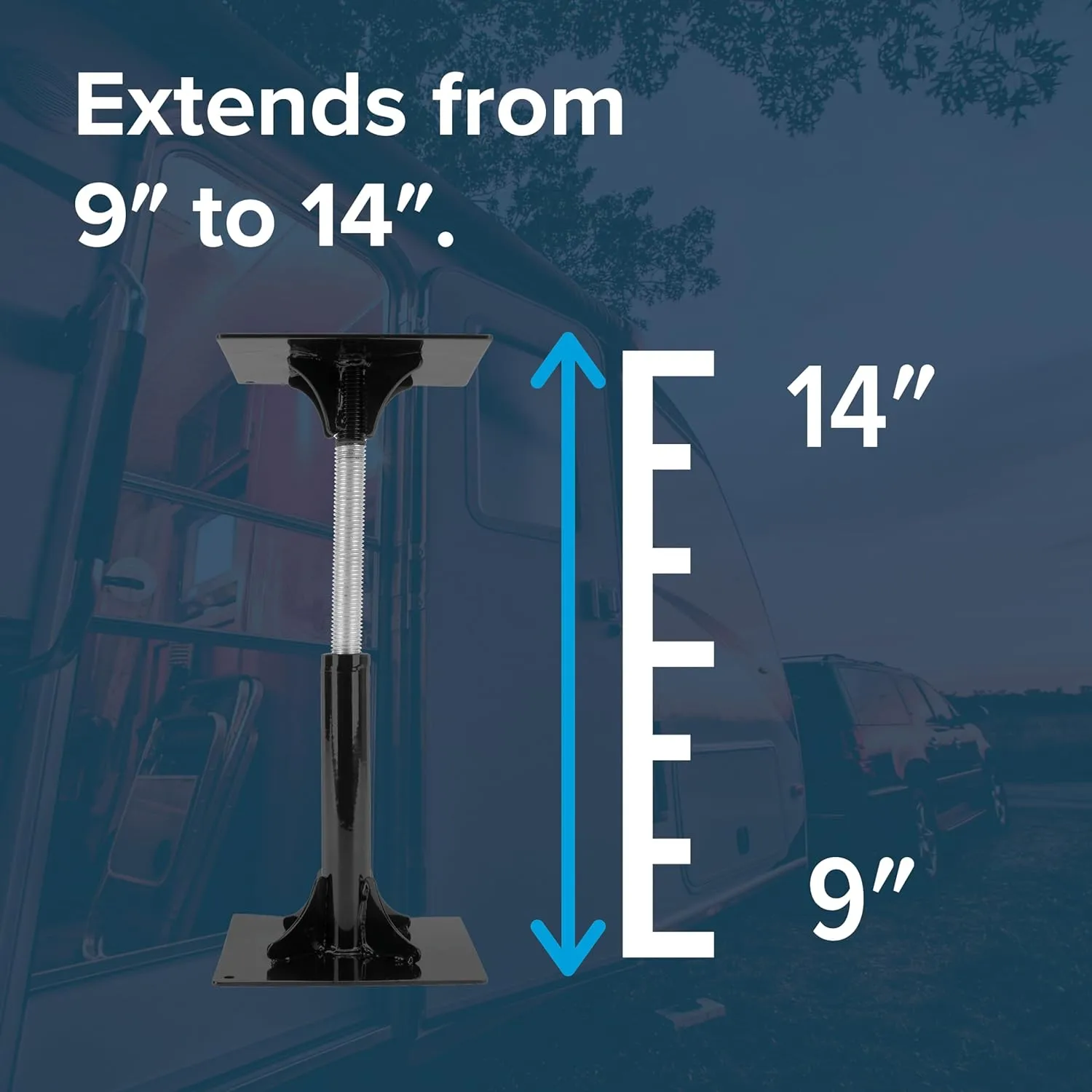 Camco Adjustable RV Stabilizer, 6-Inches x 6-Inches - Gives Your RV Greater Stability Under The Front or Rear (44531) One Size