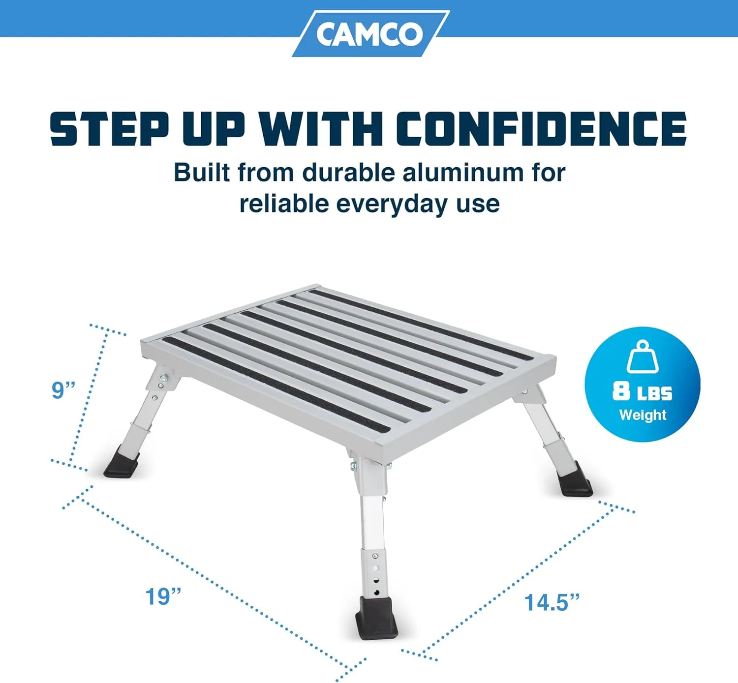 CAMCO Aluminum Platform RV Step Stool (19 x 14.5 in)
