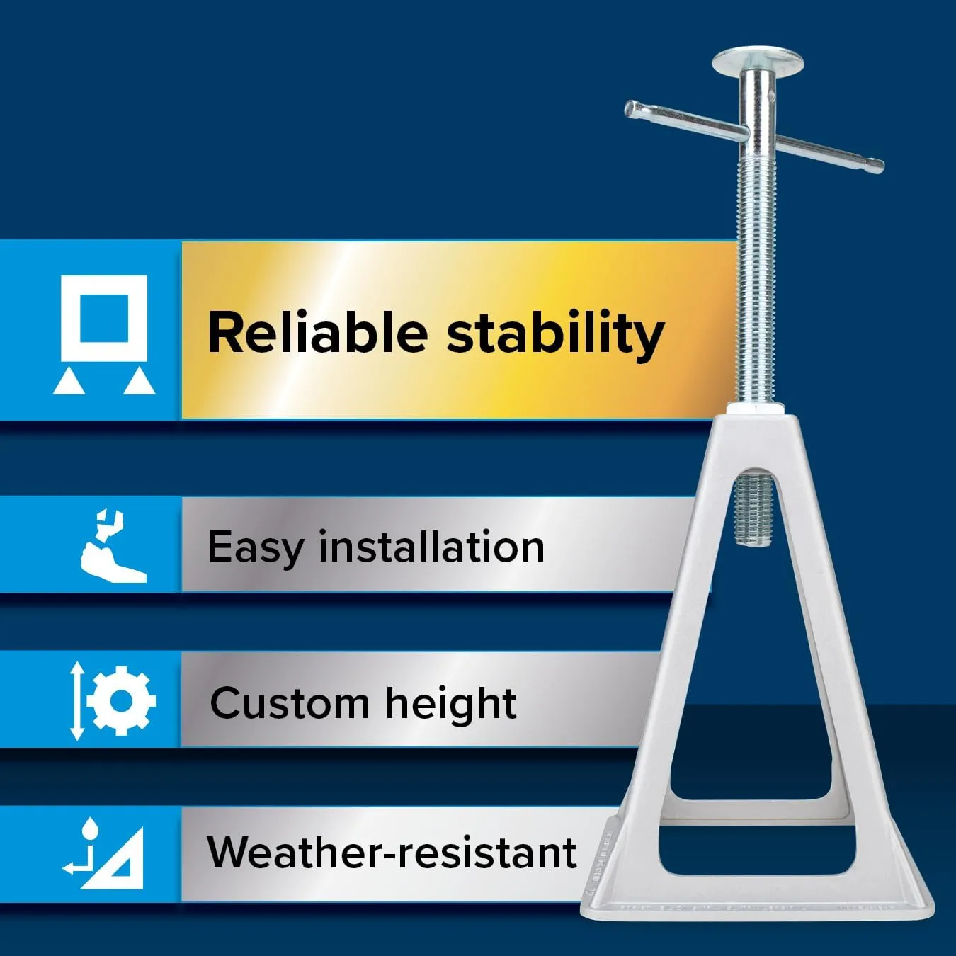 Camco Aluminum Stack Jacks — Stabilize & Position Your RV, Trailer Or Camper —Supports Up to 6,000 lb — Extends 11" - 17" — Pack of 4 (44560)