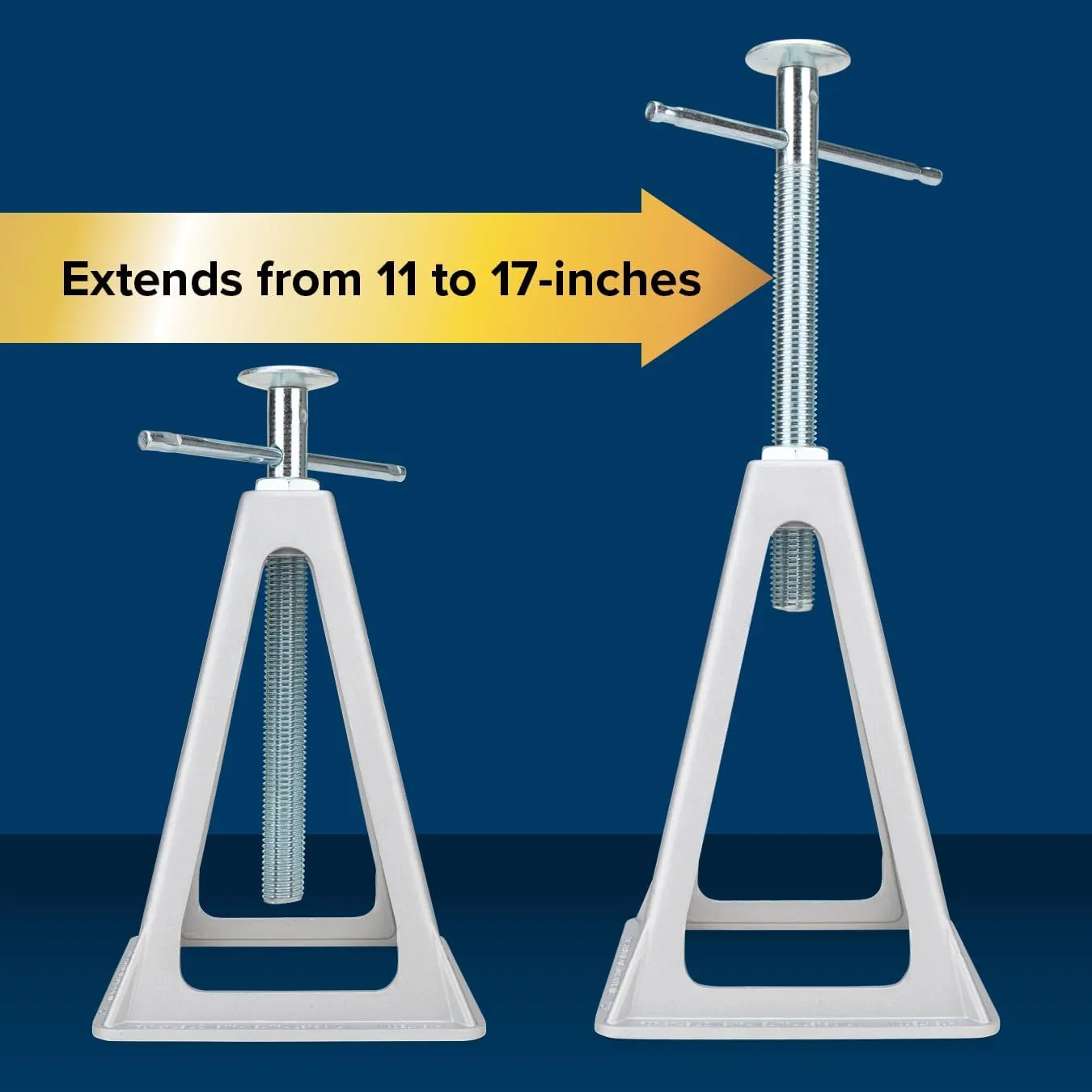 Camco Aluminum Stack Jacks — Stabilize & Position Your RV, Trailer Or Camper —Supports Up to 6,000 lb — Extends 11" - 17" — Pack of 4 (44560)