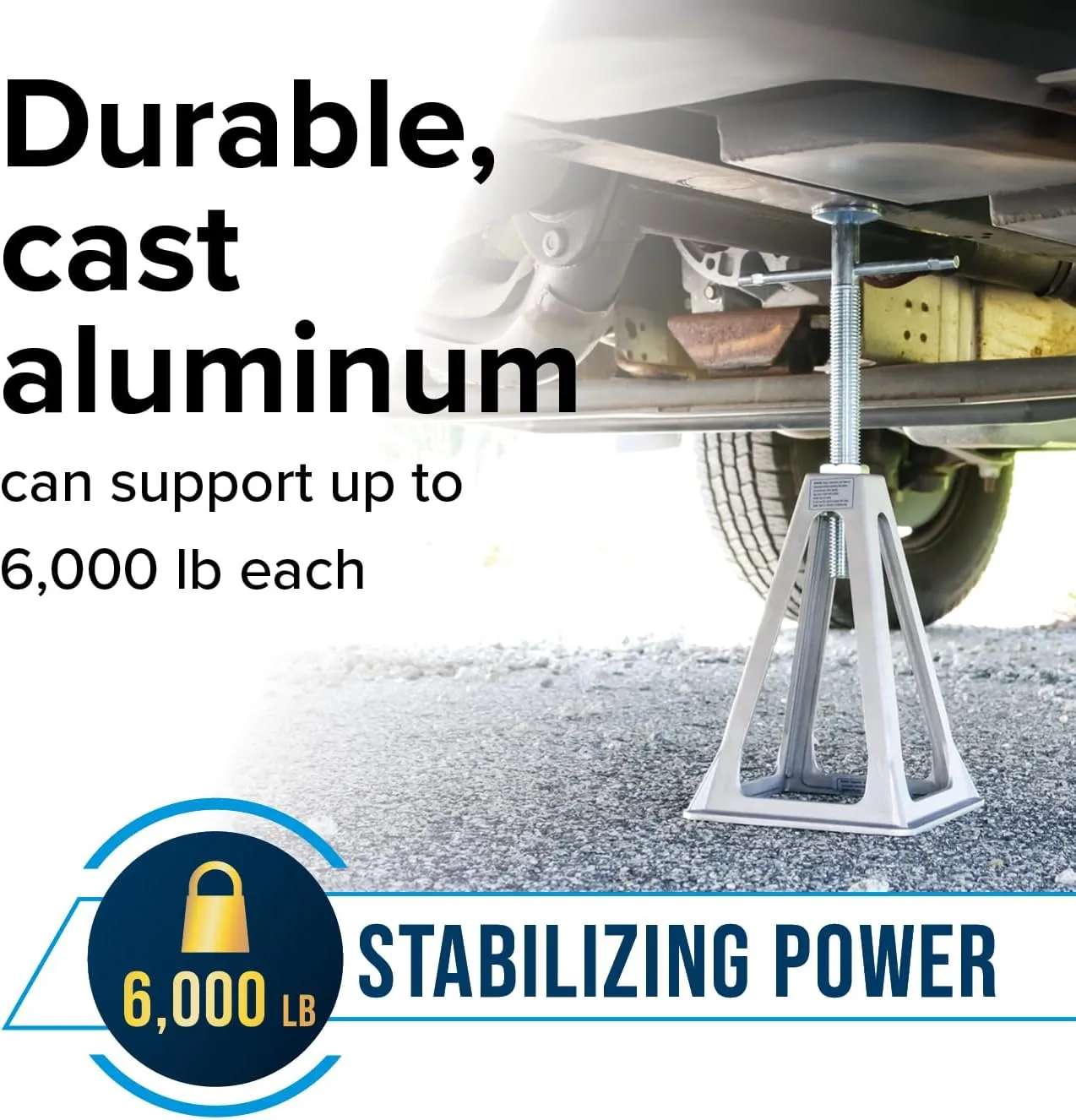Camco Aluminum Stack Jacks — Stabilize & Position Your RV, Trailer Or Camper —Supports Up to 6,000 lb — Extends 11" - 17" — Pack of 4 (44560)