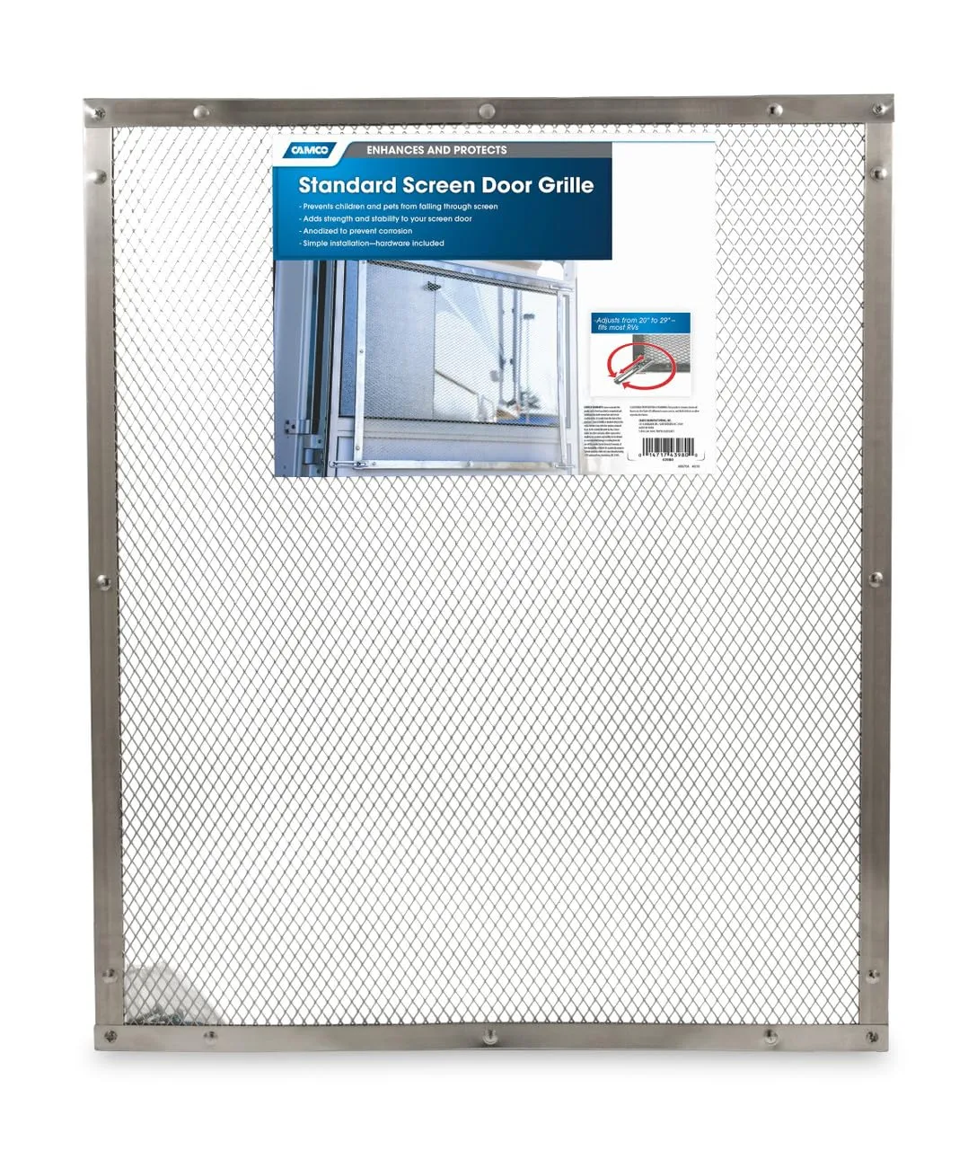 Camco 43980 Aluminum Screen Door Standard Mesh Grille