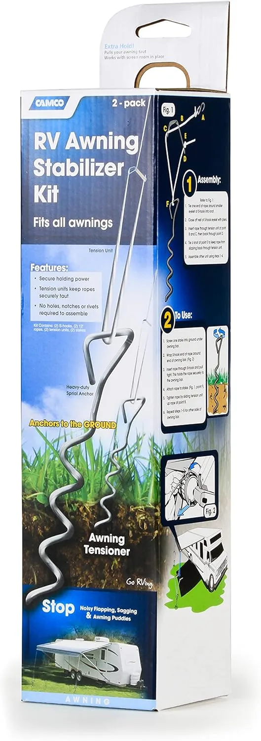 Camco Awning Stabilizer Kit 42563 - White