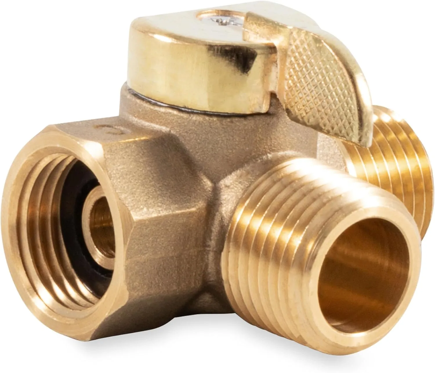 Camco 3-Way Brass Valve Replacement for RV Water Heater Bypass (37463)