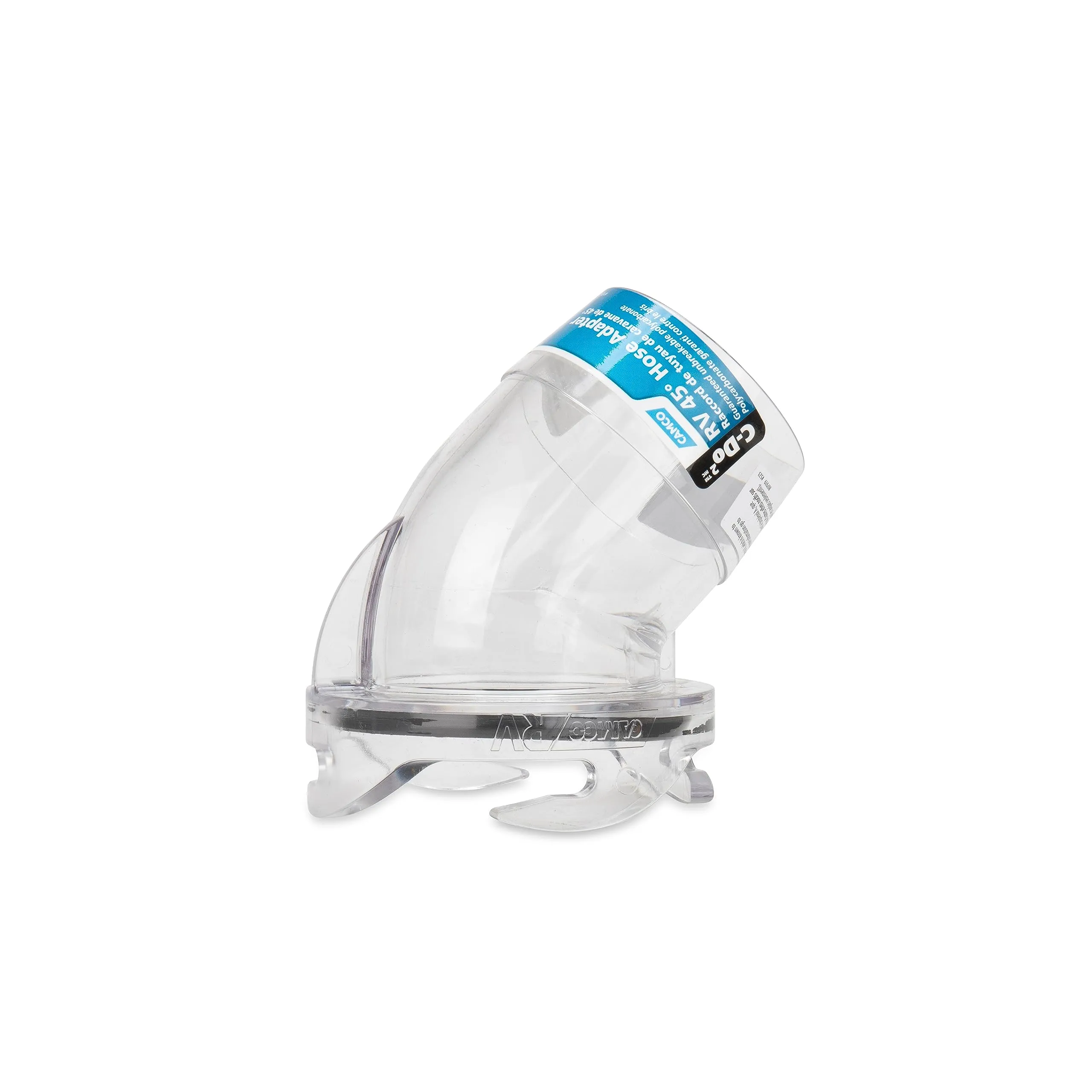 Camco Clear 45 Degree RV Sewer Hose Adapter - 3-inch (39432)