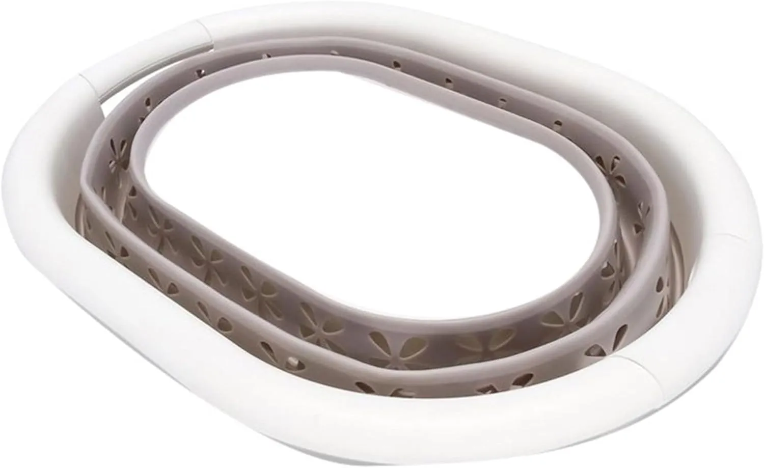 Camco Collapsible Utility Basket Small - Taupe/White, 10 in