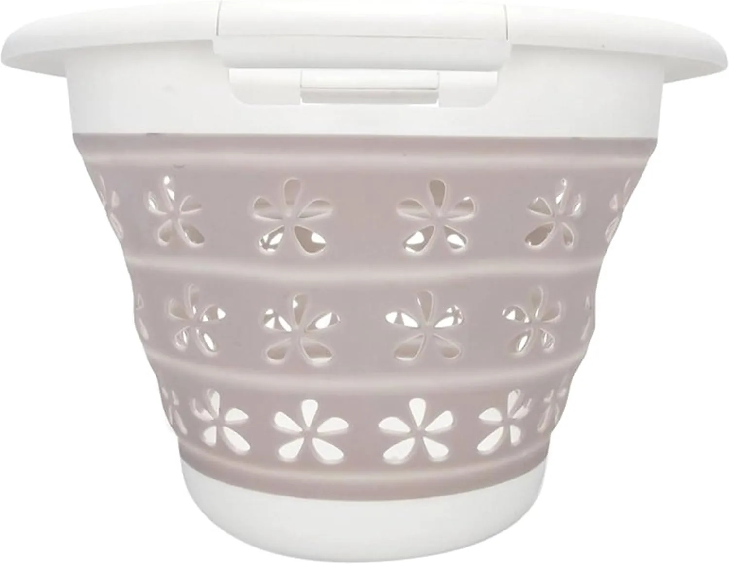 Camco Collapsible Utility Basket Small - Taupe/White, 10 in