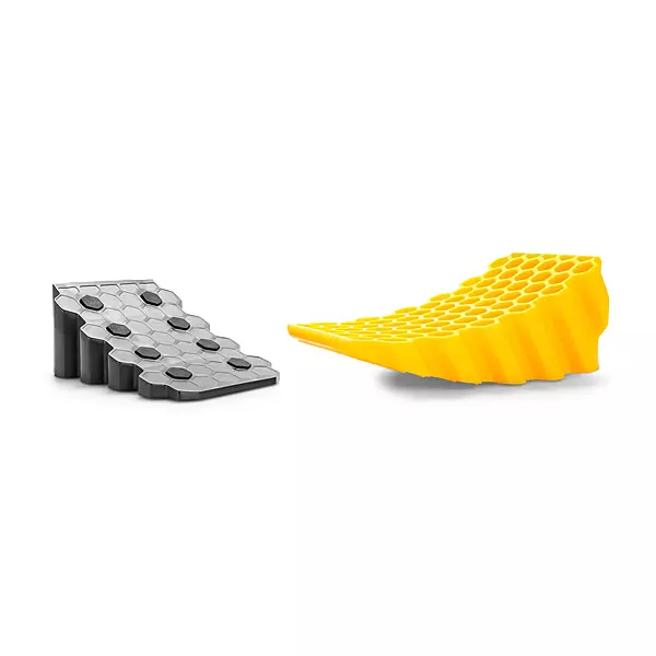 Camco Curved RV Leveler & Wheel Chock - 1-Pack (44423)