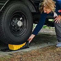 Camco Curved RV Leveler & Wheel Chock - 1-Pack (44423)