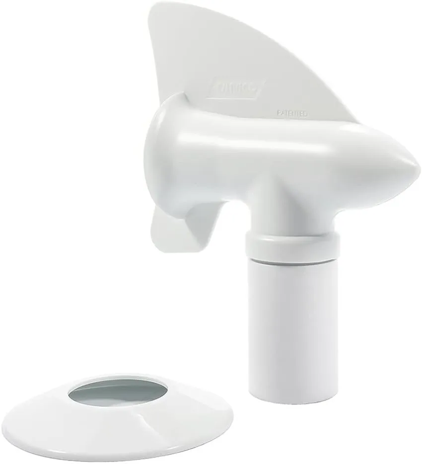 Camco Cyclone Rotating Sewer Plumbing Vent - Rids Odors from Your RV Holding Tank, Rotes 360 Degrees to Pull Odors Up and Away - White (40595)