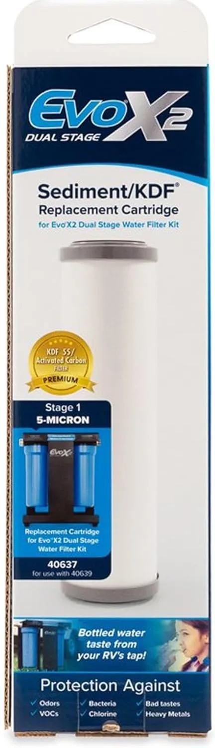 Camco EVO 5-Micron Replacement Sediment Cartridge Filter for 2.5x10 Canisters - Model 40637 (1 Count)