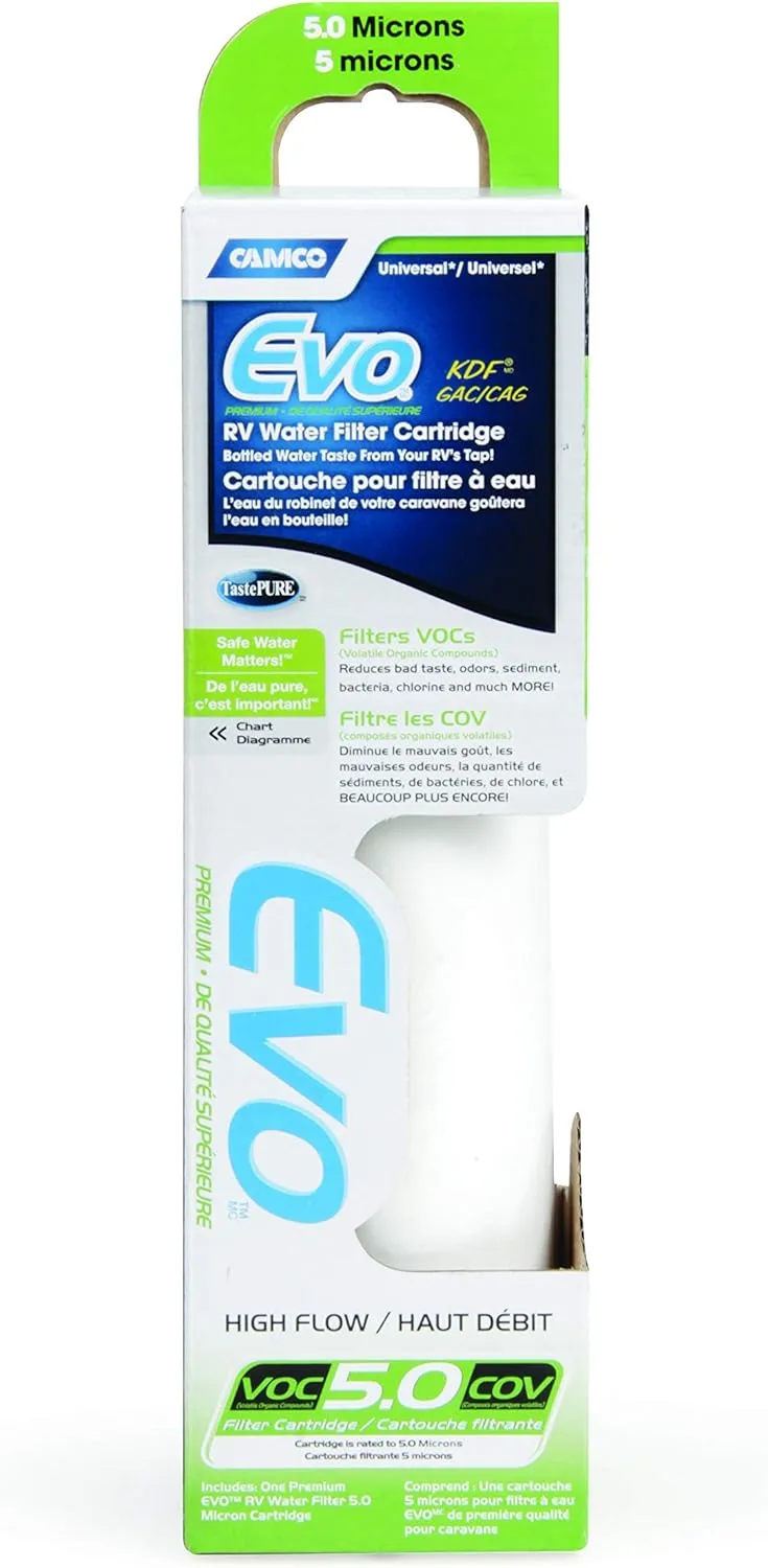 Camco Evo Premium Replacement Water Filter Cartridge, White (40620)